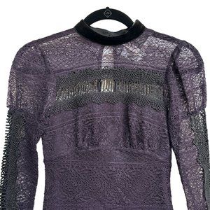 NWT Topshop lace purple & black dress